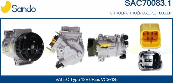 Sando SAC70083.1 - Compresseur, climatisation droxauto.com