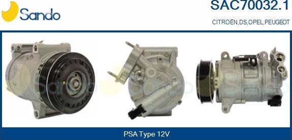 Sando SAC70032.1 - Compresseur, climatisation droxauto.com
