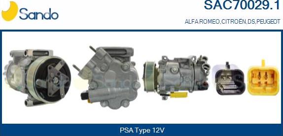 Sando SAC70029.1 - Compresseur, climatisation droxauto.com