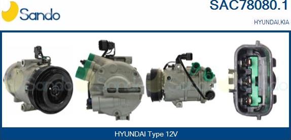 Sando SAC78080.1 - Compresseur, climatisation droxauto.com