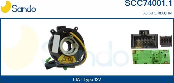 Sando SCC74001.1 - Ressort tournant, Airbag droxauto.com