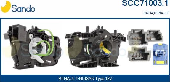 Sando SCC71003.1 - Ressort tournant, Airbag droxauto.com