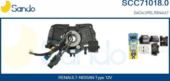 Sando SCC71018.0 - Ressort tournant, Airbag droxauto.com