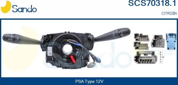 Sando SCS70318.1 - Commutateur de colonne de direction droxauto.com
