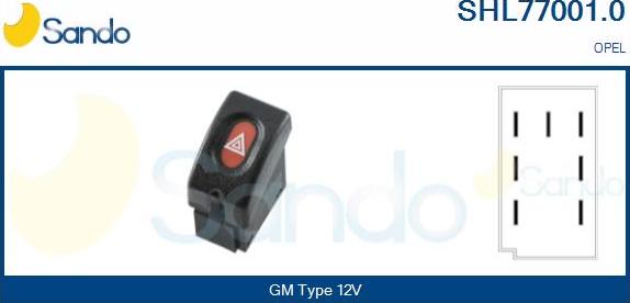Sando SHL77001.0 - Interrupteur de signal de détresse droxauto.com