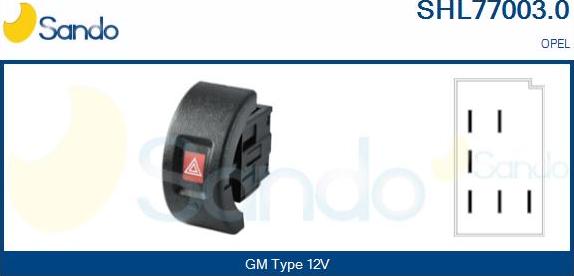 Sando SHL77003.0 - Interrupteur de signal de détresse droxauto.com