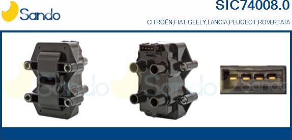 Sando SIC74008.0 - Bobine d'allumage droxauto.com