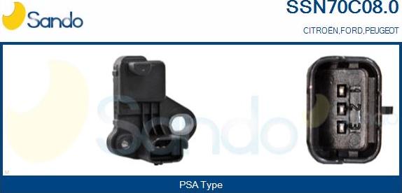 Sando SSN70C08.0 - Capteur d'angle, vilebrequin droxauto.com