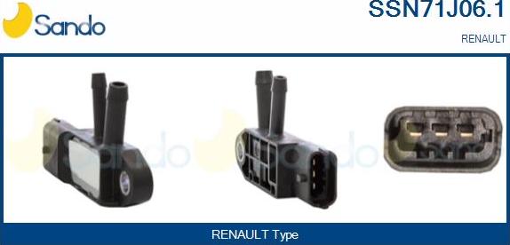 Sando SSN71J06.1 - Capteur, pression des gaz échappement droxauto.com
