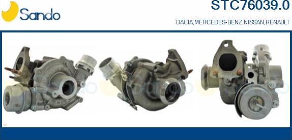 Sando STC76039.0 - Turbocompresseur, suralimentation droxauto.com