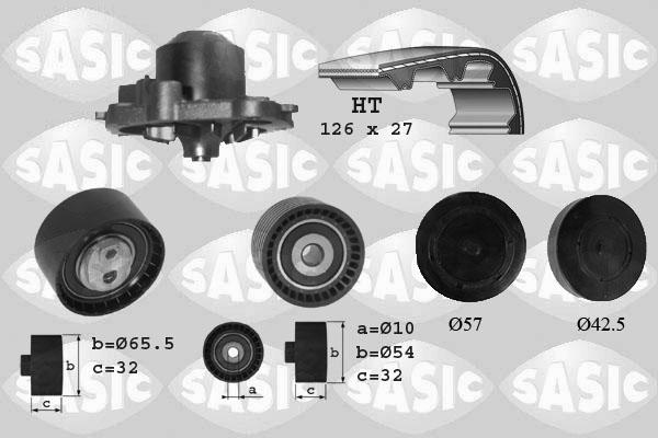 Sasic 3900045 - Pompe à eau + kit de courroie de distribution droxauto.com