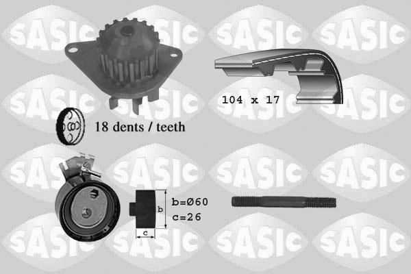 Sasic 3900003 - Pompe à eau + kit de courroie de distribution droxauto.com