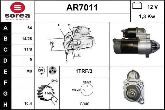 Sera AR7011 - Démarreur droxauto.com