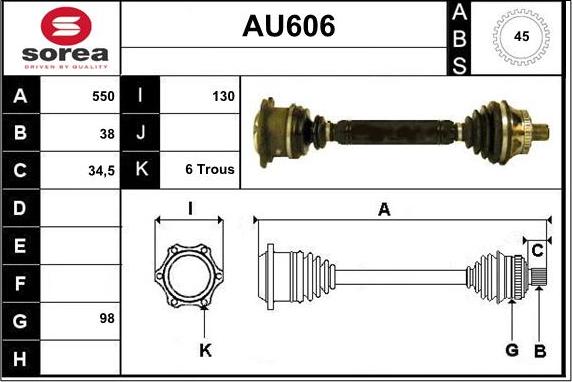 Sera AU606 - Arbre de transmission droxauto.com