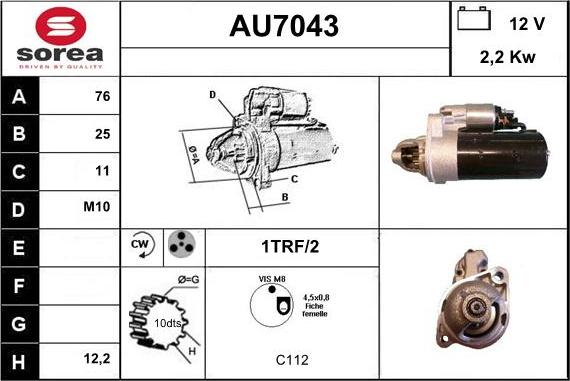 Sera AU7043 - Démarreur droxauto.com