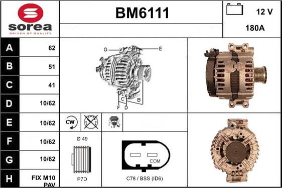 Sera BM6111 - Alternateur droxauto.com