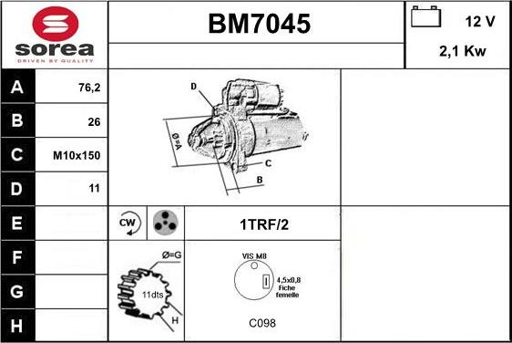 Sera BM7045 - Démarreur droxauto.com