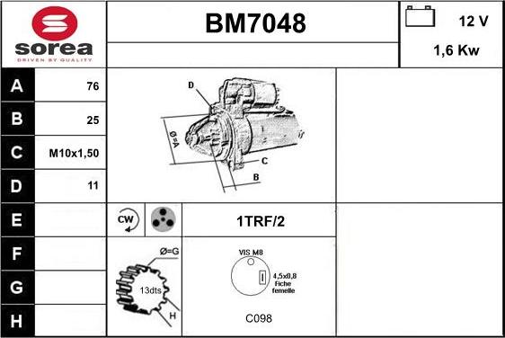 Sera BM7048 - Démarreur droxauto.com