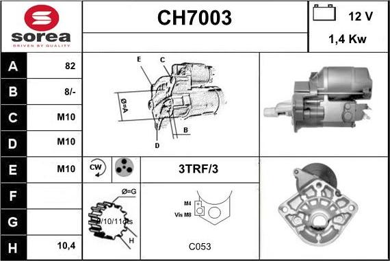 Sera CH7003 - Démarreur droxauto.com