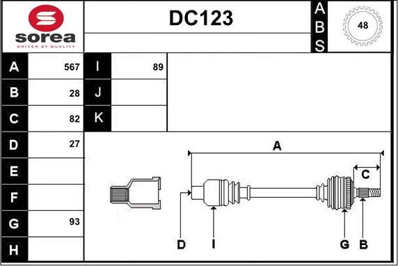 Sera DC123 - Arbre de transmission droxauto.com