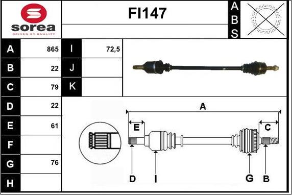 Sera FI147 - Arbre de transmission droxauto.com