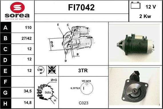 Sera FI7042 - Démarreur droxauto.com