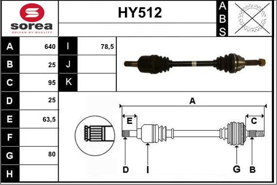 Sera HY512 - Arbre de transmission droxauto.com