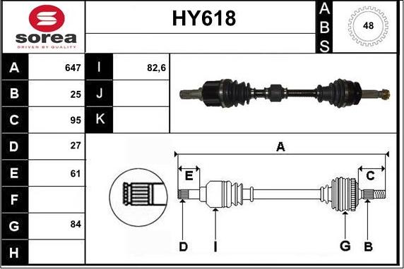 Sera HY618 - Arbre de transmission droxauto.com