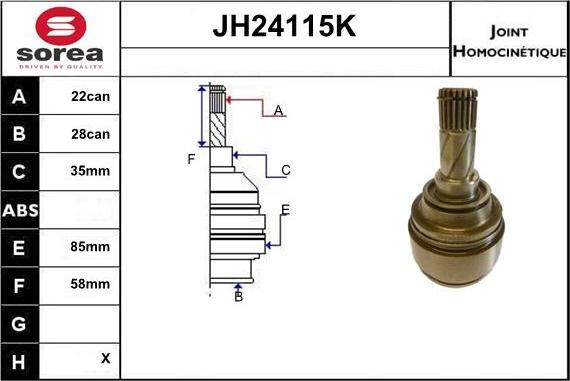 Sera JH24115K - Jeu de joints, arbre de transmission droxauto.com