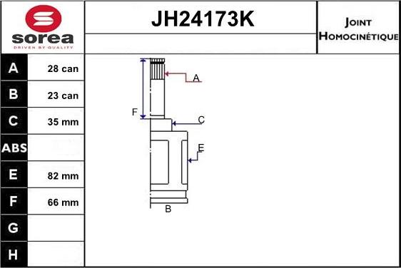 Sera JH24173K - Jeu de joints, arbre de transmission droxauto.com