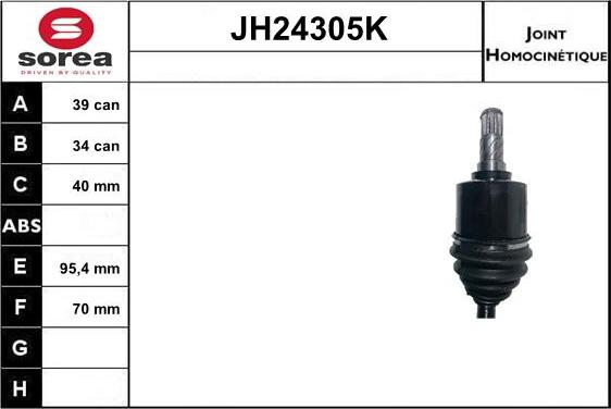 Sera JH24305K - Jeu de joints, arbre de transmission droxauto.com