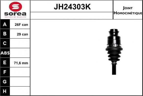 Sera JH24303K - Jeu de joints, arbre de transmission droxauto.com