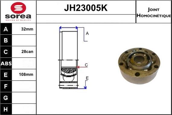 Sera JH23005K - Jeu de joints, arbre de transmission droxauto.com