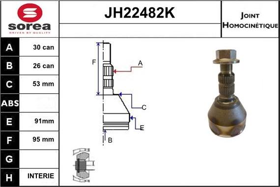 Sera JH22482K - Jeu de joints, arbre de transmission droxauto.com