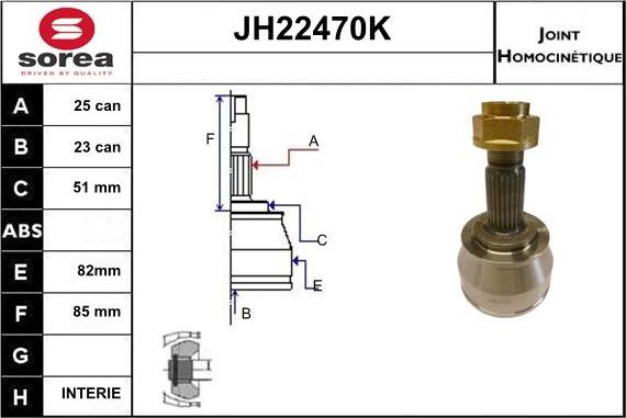 Sera JH22470K - Jeu de joints, arbre de transmission droxauto.com