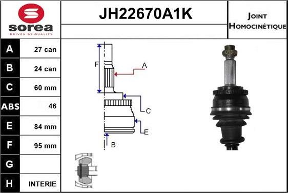 Sera JH22670A1K - Jeu de joints, arbre de transmission droxauto.com
