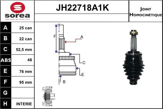 Sera JH22718A1K - Jeu de joints, arbre de transmission droxauto.com