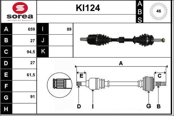 Sera KI124 - Arbre de transmission droxauto.com