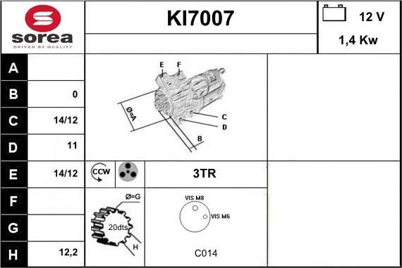 Sera KI7007 - Démarreur droxauto.com