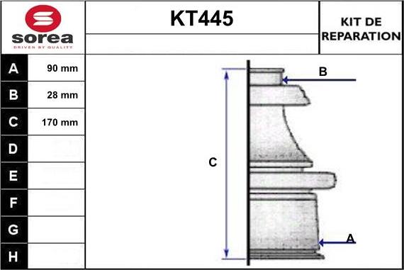 Sera KT445 - Joint-soufflet, arbre de commande droxauto.com