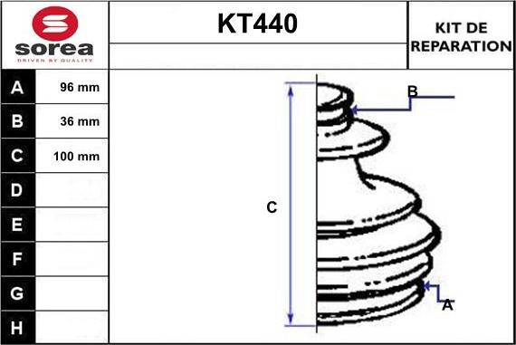 Sera KT440 - Joint-soufflet, arbre de commande droxauto.com