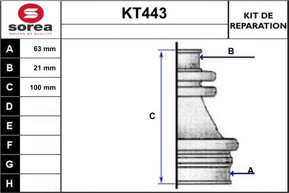 Sera KT443 - Joint-soufflet, arbre de commande droxauto.com