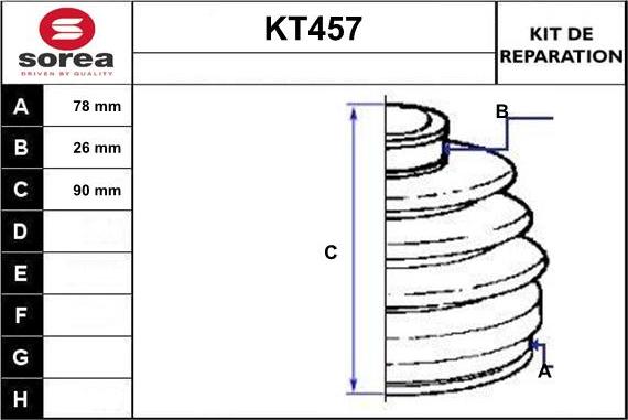 Sera KT457 - Joint-soufflet, arbre de commande droxauto.com