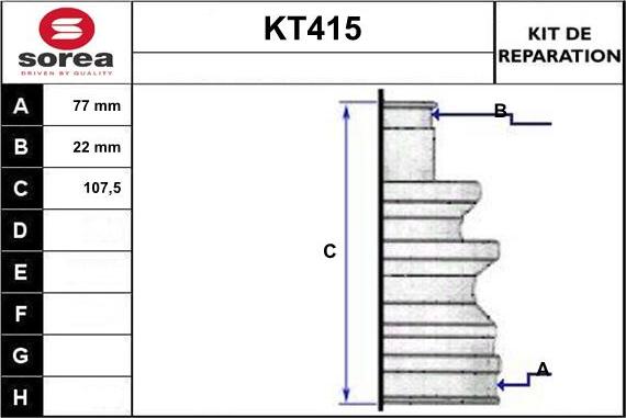 Sera KT415 - Joint-soufflet, arbre de commande droxauto.com