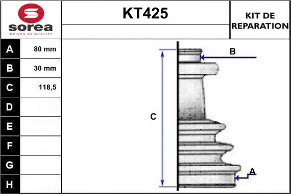 Sera KT425 - Joint-soufflet, arbre de commande droxauto.com