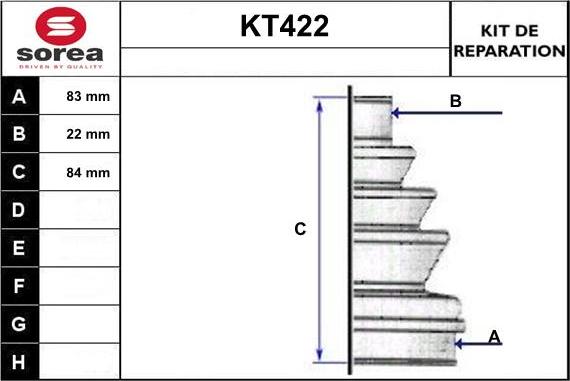 Sera KT422 - Joint-soufflet, arbre de commande droxauto.com