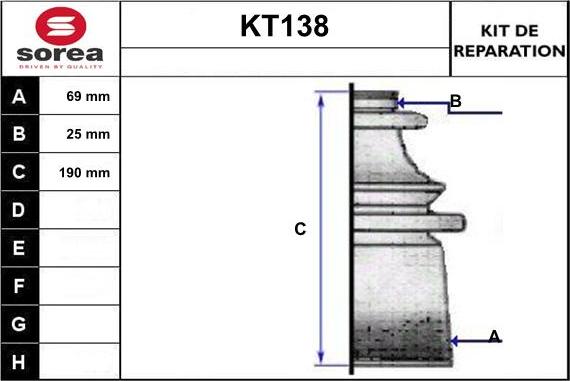 Sera KT138 - Joint-soufflet, arbre de commande droxauto.com