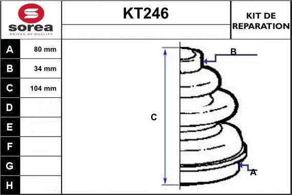 Sera KT246 - Joint-soufflet, arbre de commande droxauto.com