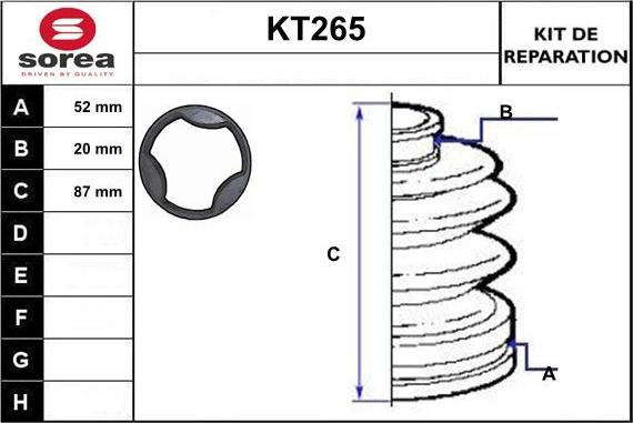 Sera KT265 - Joint-soufflet, arbre de commande droxauto.com