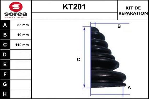 Sera KT201 - Joint-soufflet, arbre de commande droxauto.com